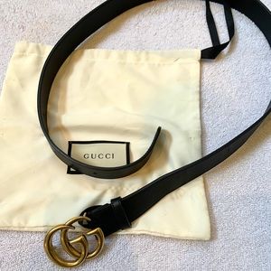 Authentic black leather Gucci Belt